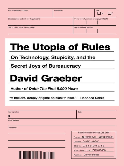 Title details for The Utopia of Rules by David Graeber - Wait list